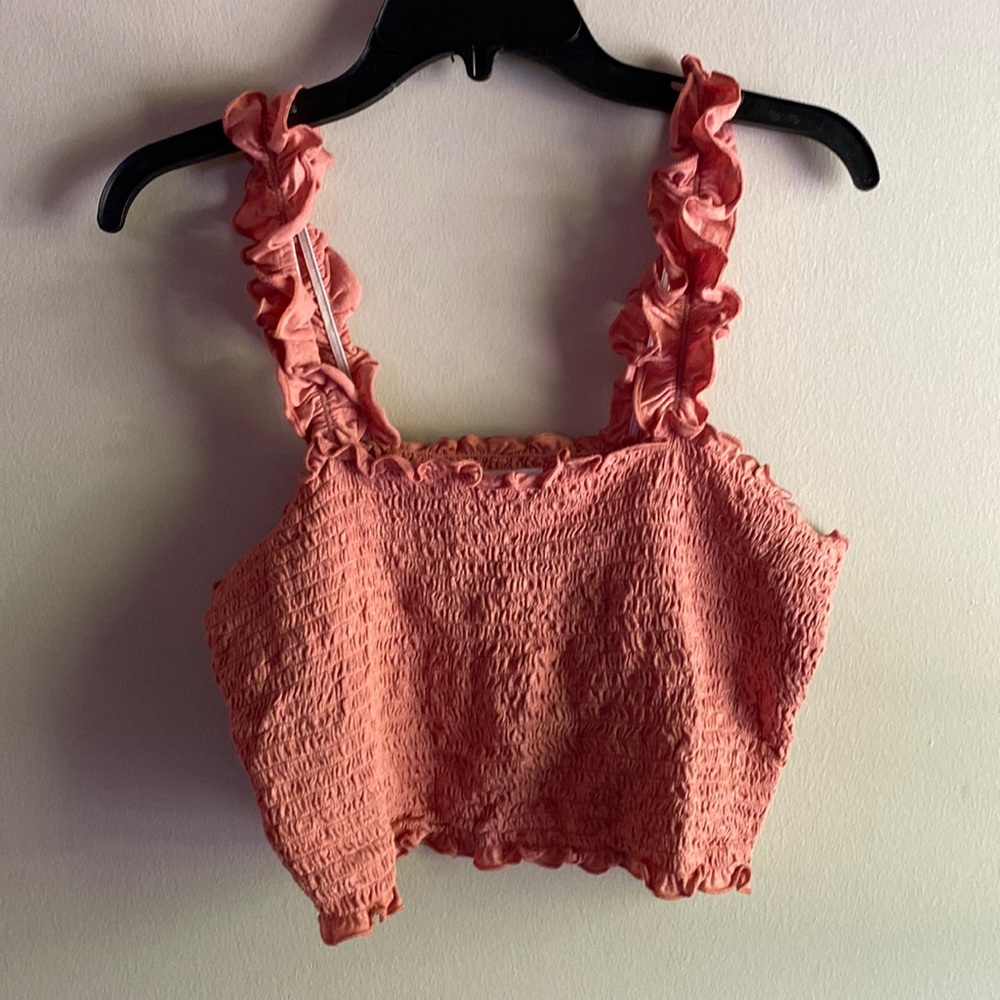 Coral tank crop top